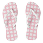 Wit op Roze Grote Grootte Horizontale Polka Dots Teenslippers (Voetbed)