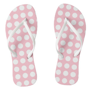 Wit op Roze Grote Grootte Horizontale Polka Dots Teenslippers
