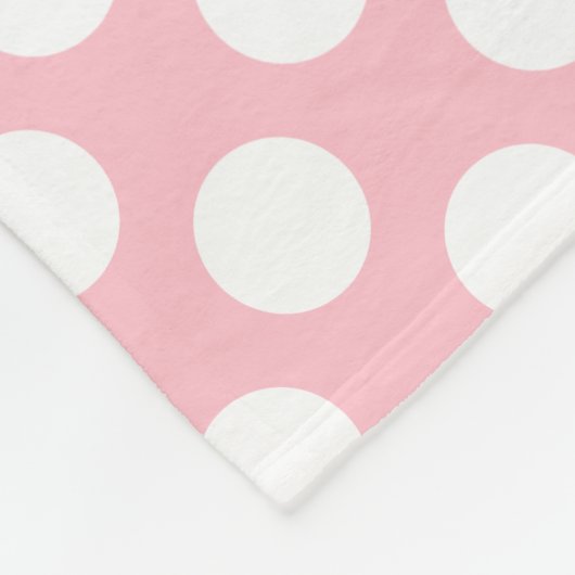 Wit op Roze Grote Grootte Polka Dots Fleece Deken (Hoek)