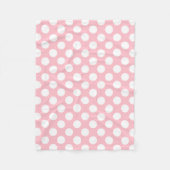 Wit op Roze Grote Grootte Polka Dots Fleece Deken (Voorkant)