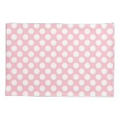 Wit op Roze Grote Grootte Polka Dots Kussensloop (Achterkant)