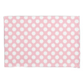 Wit op Roze Grote Grootte Polka Dots Kussensloop (Voorkant)