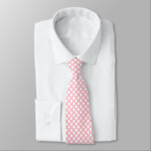 Wit op Roze Grote Grootte Polka Dots Stropdas (Gebonden)