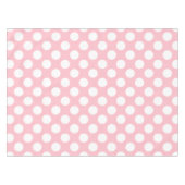 Wit op Roze Grote Grootte Polka Dots Tafelkleed (Voorkant (Horizontaal))