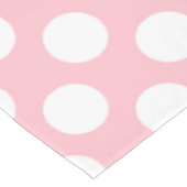 Wit op Roze Grote Grootte Polka Dots Tafelkleed (Gekanteld)