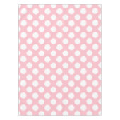 Wit op Roze Grote Grootte Polka Dots Tafelkleed (Voorkant)