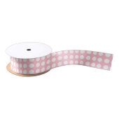 Wit op Roze Kleine Grootte Horiz. Polka dots lint (Spoel)