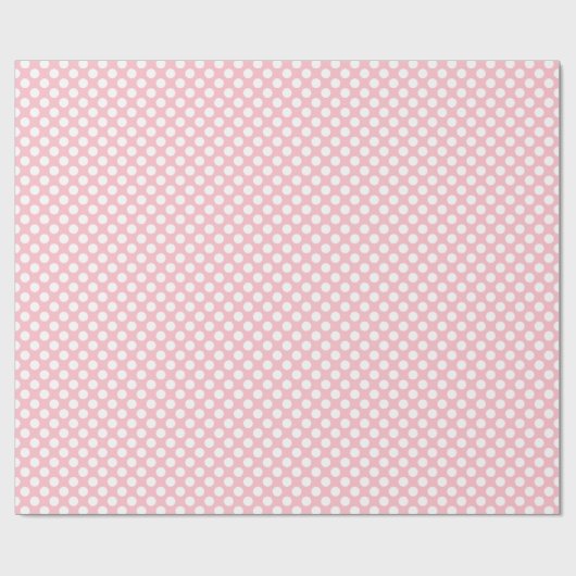 Wit op Roze Kleine Grootte Polka Dots Cadeaupapier (Vlak)