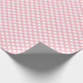 Wit op Roze Kleine Grootte Polka Dots Cadeaupapier (Hoek)