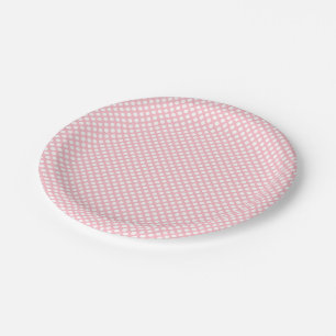 Wit op Roze Kleine Grootte Polka Dots Papieren Bordje