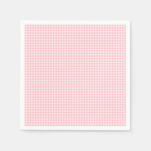 Wit op Roze Kleine Horizontale Polka Dots Papier Servet