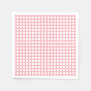 Wit op Roze Medium Horizontale Polka Dots Papier Servet