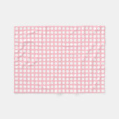 Wit op Roze Medium Size Horizontale Polka Dots Fleece Deken (Voorkant (Horizontaal))