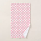 Wit op Roze Medium Size Polka Dots Bad Handdoek (Handdoek)