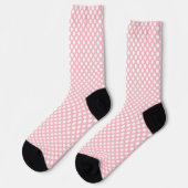 Wit op Roze Medium Size Polka Dots Sokken (Links)