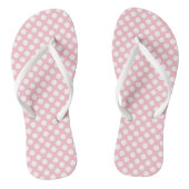 Wit op Roze Medium Size Polka Dots Teenslippers (Voetbed)