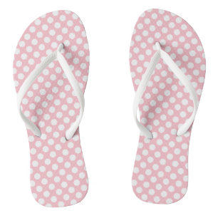 Wit op Roze Medium Size Polka Dots Teenslippers