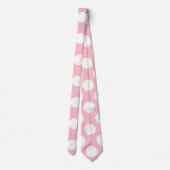 Wit op Roze Reuzengrootte Polka Dots Stropdas (Achterkant)