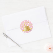 Wit op roze stippen, zoet, 16 Sticker-cust. Ronde Sticker (Envelop)