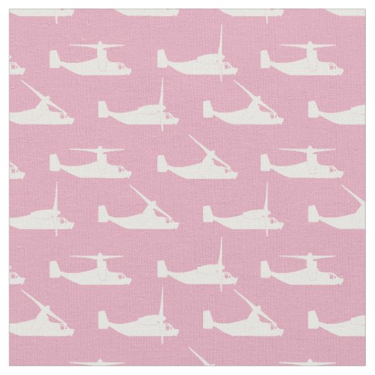 Wit op roze V-22 Osprey Pattern Fabric Stof (Close Up)