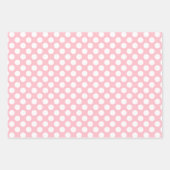 Wit op Roze Verschillende Maten Polka Dots Inpakpapier Vel (Voorkant 2)