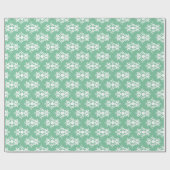 Wit op Soft Emerald Green Damask v2 Cadeaupapier (Vlak)