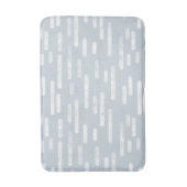 Wit op stoffige blauwe afgeronde lijnen patroon badmat (Voorkant Verticaal)