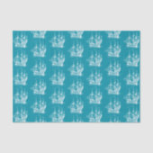 Wit op turquoise wind zeilboot patroon tissuepapier (Voorkant)