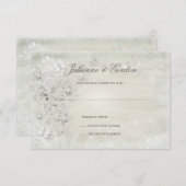  wit op White Floral Grunge RSVP (Voorkant / Achterkant)