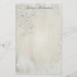  wit op wit bloemig grunge briefpapier