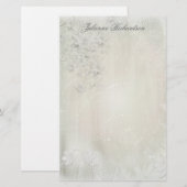  wit op wit bloemig grunge briefpapier (Voorkant / Achterkant)