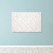 Wit op wit bloempatroon canvas afdruk (Insitu (Houten vloer))