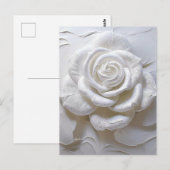 Wit op wit - gebeeldhouwd Roos Briefkaart (Voorkant / Achterkant)