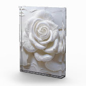 Wit op wit - gebeeldhouwd Roos Fotoblokken (Rechts)