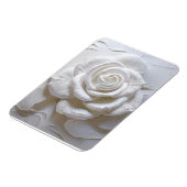 Wit op wit - gebeeldhouwd Roos Magneet (Linkerzijde)