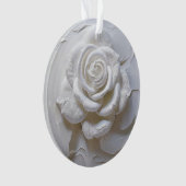 Wit op wit - gebeeldhouwd Roos Ornament (voorkant)