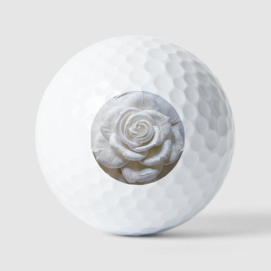 Wit Op Wit - Geboetseerde Roos Golfballen (Voorkant)