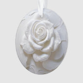 Wit Op Wit - Geboetseerde Roos Ornament (voorkant)