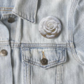 Wit Op Wit - Geboetseerde Roos Ronde Button 5,7 Cm (In situ)