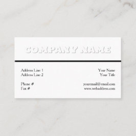 Wit op Wit Generieke Aanpasbare Professional Visitekaartje