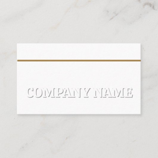 Wit op Wit Goud Bar Generiek Aanpasbaar Visitekaartje (Voorkant)