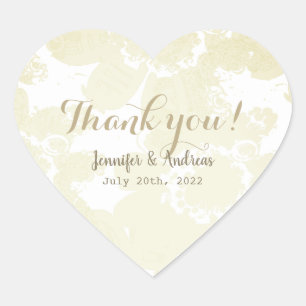 Wit op Witte Bloemen Bruiloft Dank u Hart Sticker