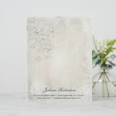  Wit op Witte Bloemen Grunge Letterkop Persoonlijk Briefhoofd (Staand voorkant)