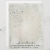  Wit op Witte Bloemen Grunge Letterkop Persoonlijk Briefhoofd (Voorkant / Achterkant)