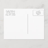 Wit op Witte Bloemen met Afstuderen Foto Aankondigingskaart (Achterkant)