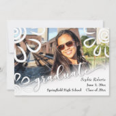 Wit op Witte Bloemen-/Picknick Afstudeeraankondigi Aankondiging (Voorkant)