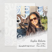 Wit op Witte Bloemen-/Picknick Afstudeeraankondigi Aankondiging (Voorkant / Achterkant)