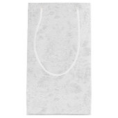 Wit op Witte Bruidskant Embossed-Look Gift Bag Klein Cadeauzakje (Voorkant)