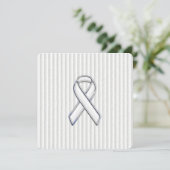 Wit op Witte Lint Awareness Strepen (Staand voorkant)