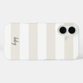 Wit op witte streep gepersonaliseerd Case-Mate iPhone case (Achterkant (horizontaal))